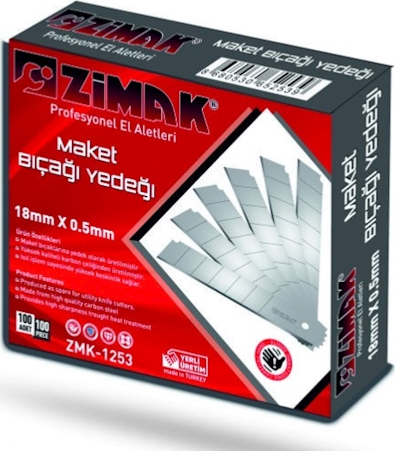 Geniş Maket Bıçağı Yedeği 100'lü ZMK-1253
