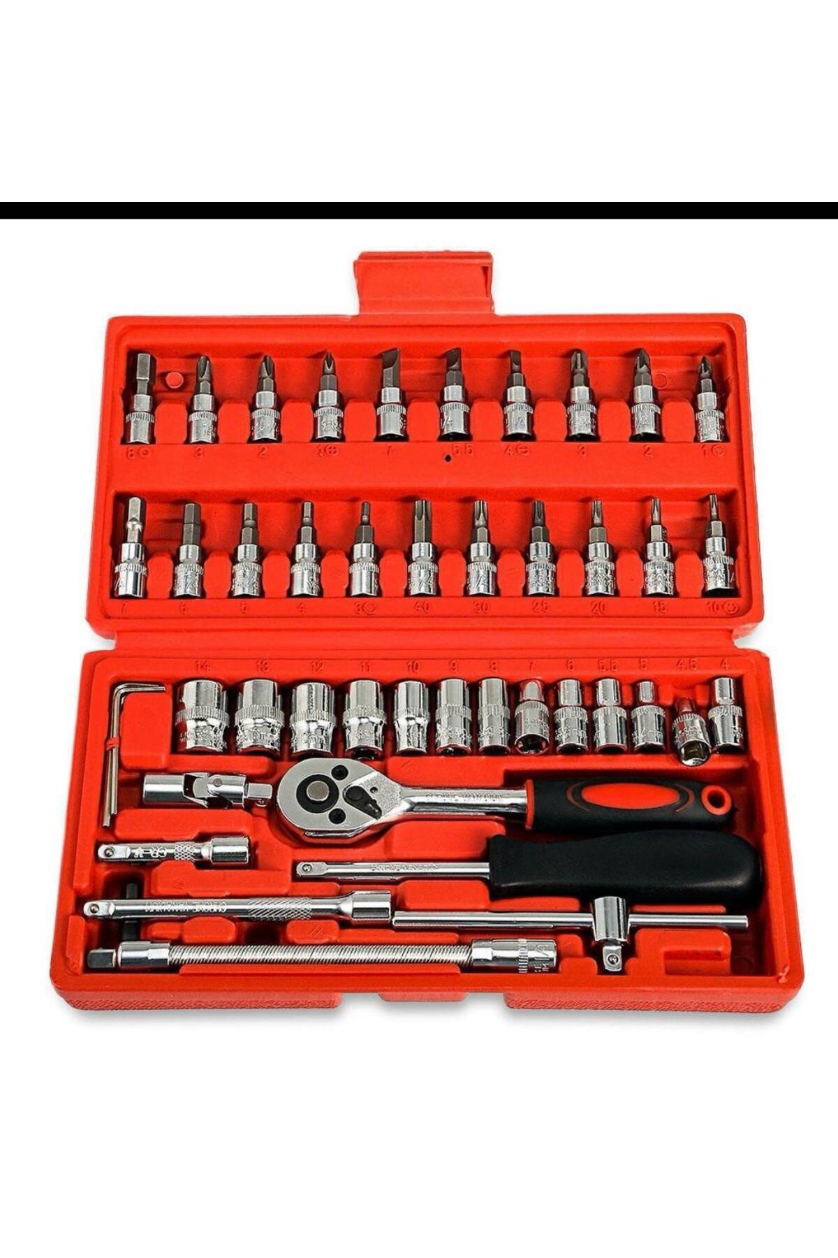 AIWA 46 Parça Lokma Takımı – Ekonomik Seri, Ev Tipi Küçük Onarımlar İçin-mat-TAŞIMA KUTULU