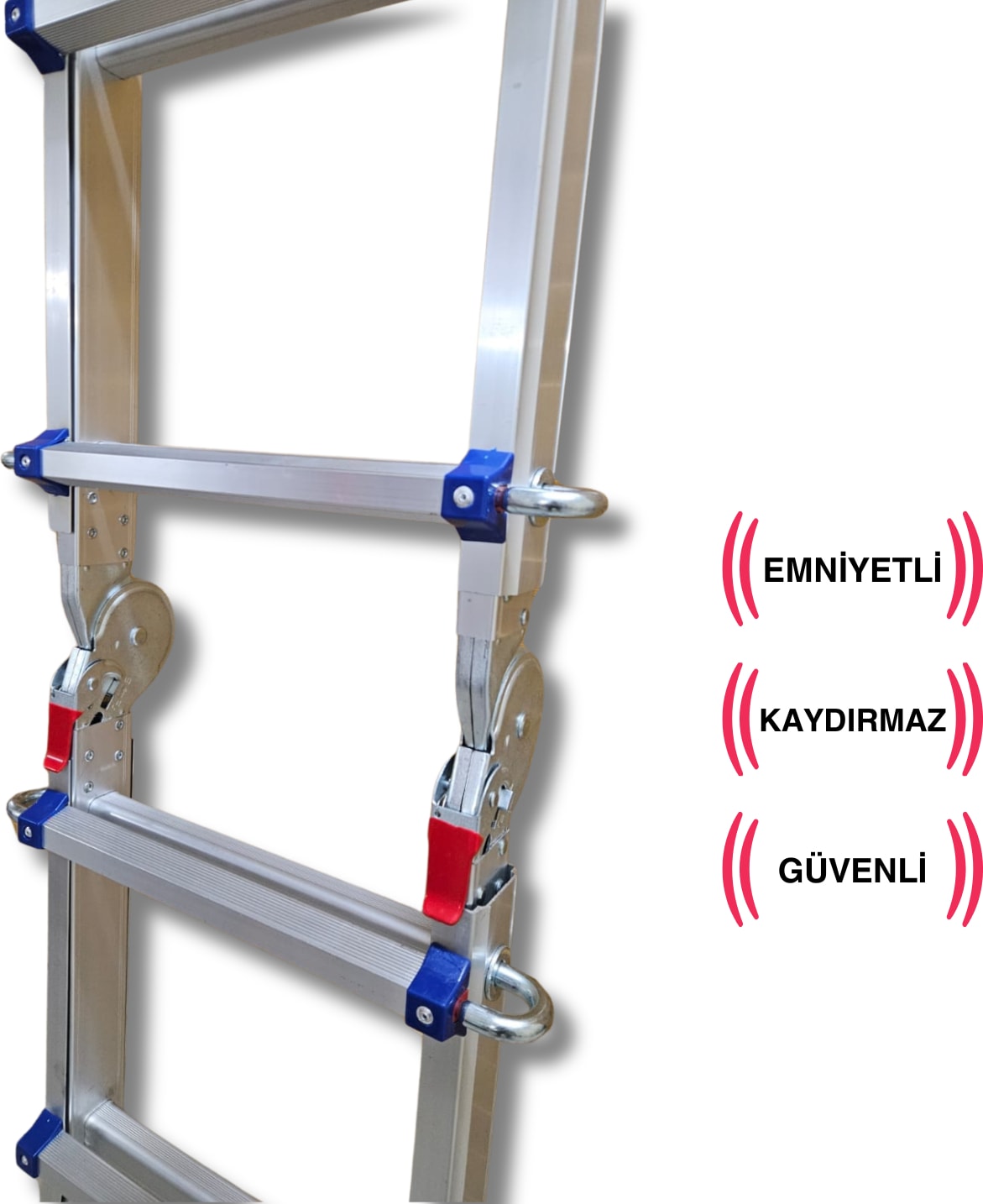 398 Cm. 14 Basamak A ve I Tipi Katlanıp Uzayabilen Mini Dev Alüminyum Merdiven