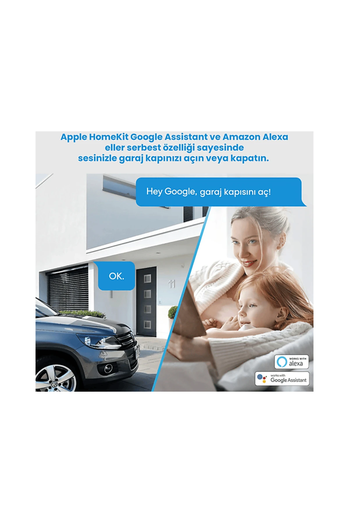 Wi-Fi Uzaktan Kontrollü Akıllı Garaj Kapısı Anahtarı