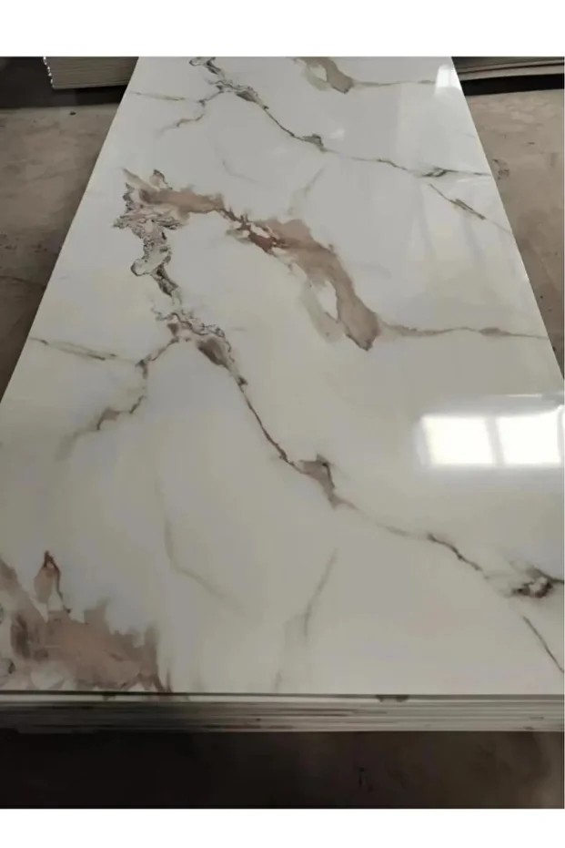 Alternatif Kaplama UV PVC Mermer Panel Elegant1 Adet 60x120cm Ev Ofis Otel Duvar Kaplama Paneli