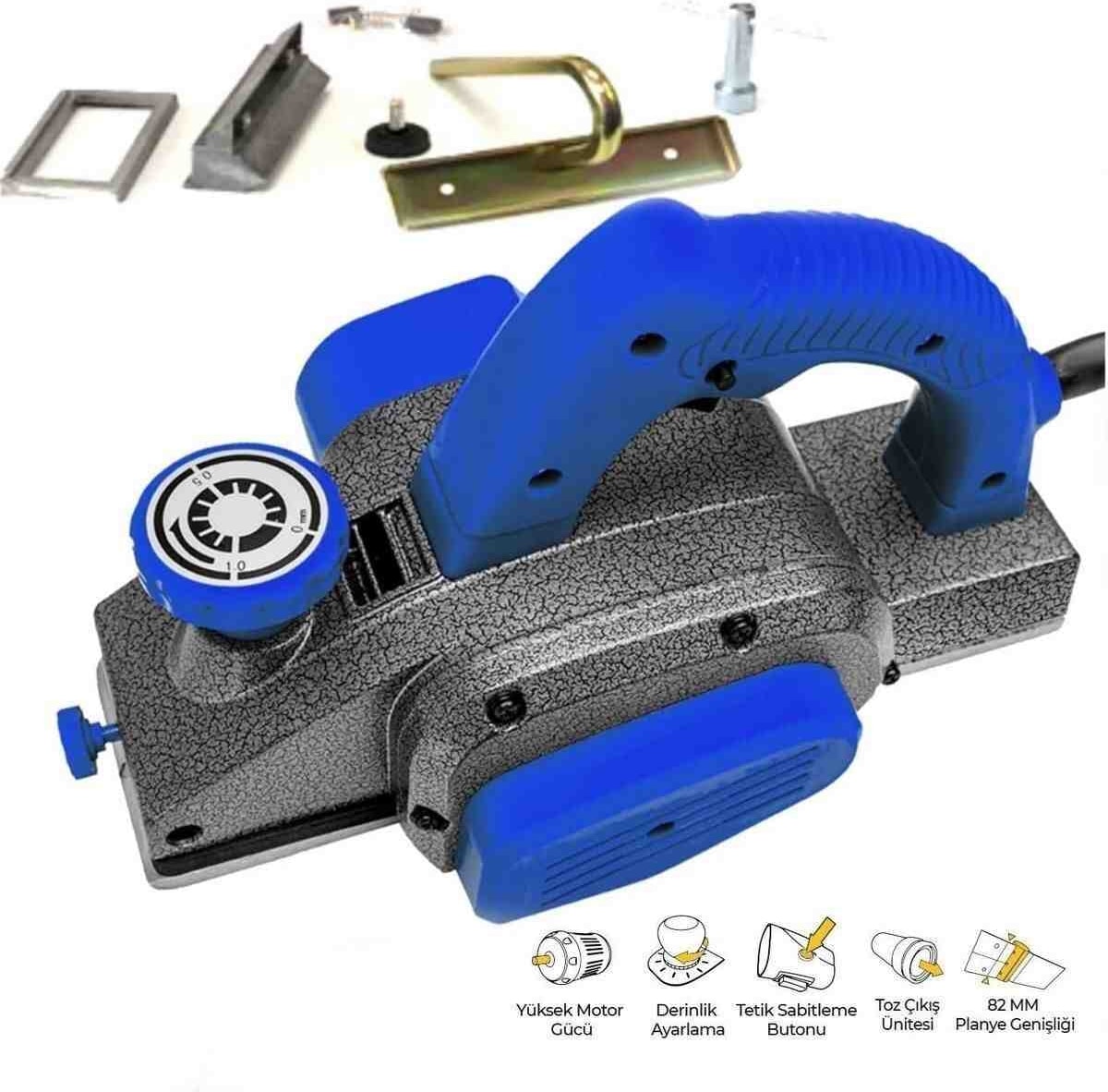 İyisi Yok Planya Rende Makinası 800-5200 Watt Motor Metal Şanzıman Çift Bıçaklı Sarı 1011