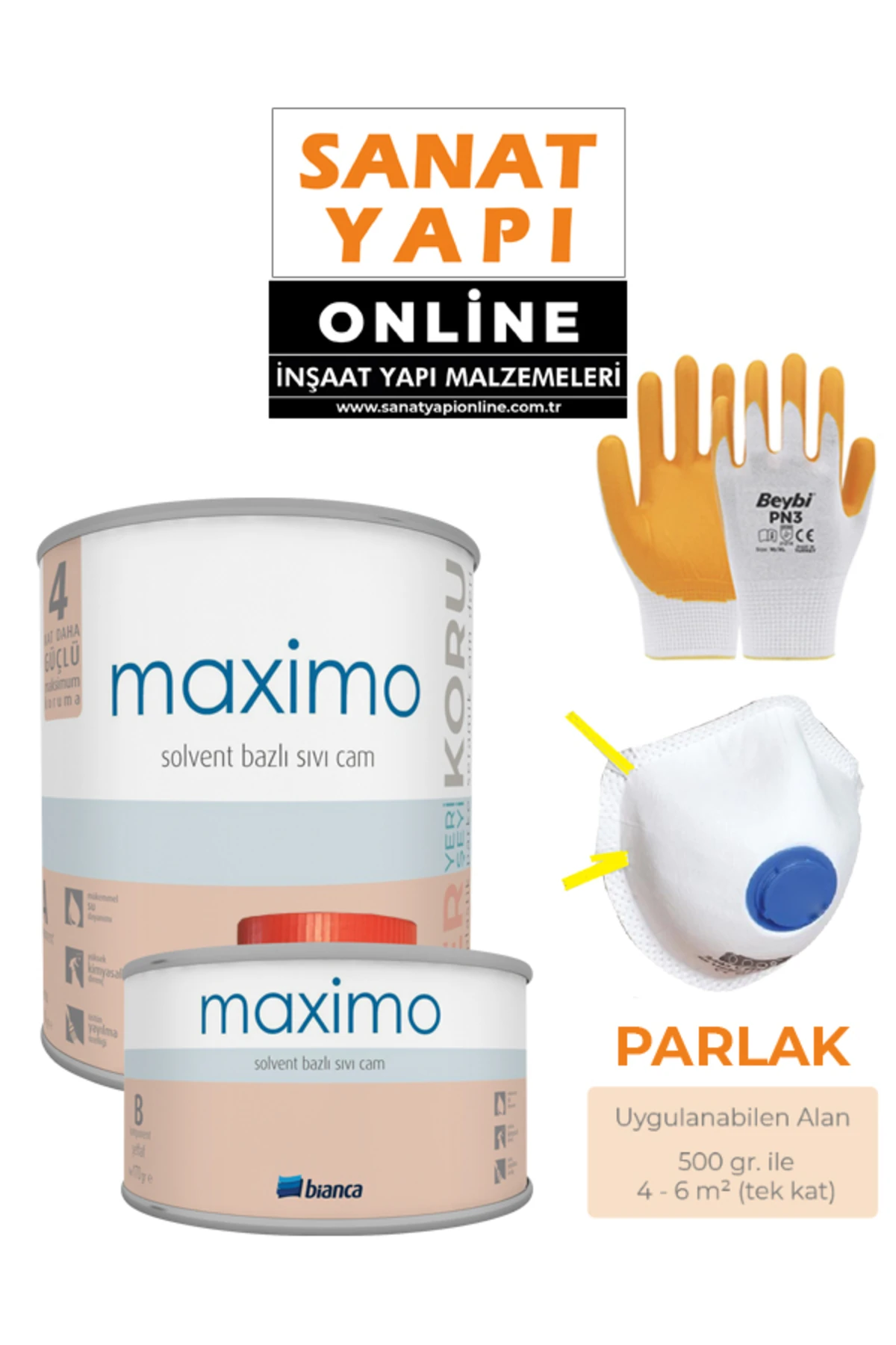 Maximo Sıvı Cam Parlak (Maske - Eldiven )