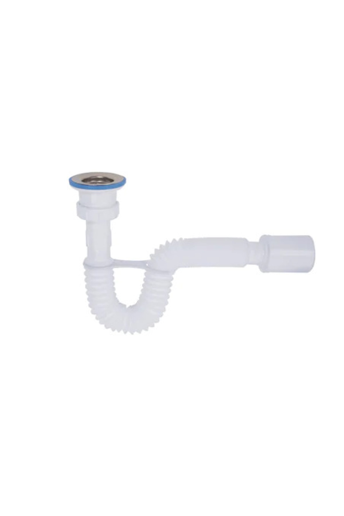 Yuvarlak Tezgah Altı Evye - 430 Kalite Düz Küçük Kafa Sifon