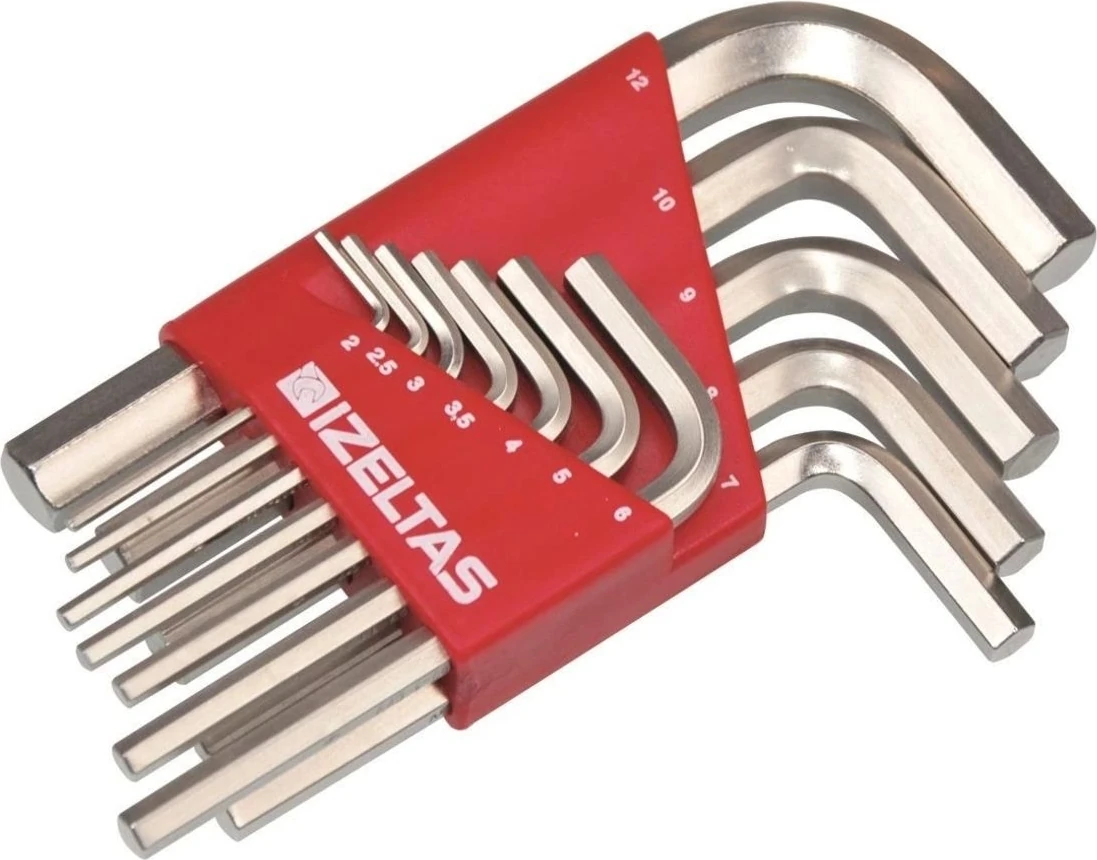 10 Parça Uzun Altıgen Allen Anahtar Seti - Dayanıklı Çelik, Yerli Üretim, Mavi, Ergonomik Tasarım