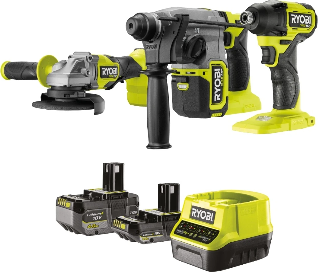 RCK183D-242S Akülü Kömürsüz 3'lü Set Vidalama + Kırıcı Delici + Taşlama - 1X4.0AH + 1X2.0AH + Şarj Cihazı - 5133005567