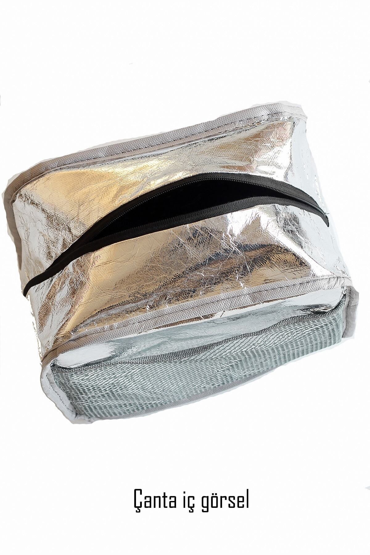 Siyah Termal Isı Izolasyonlu Yemek Taşıma Beslenme Omuz Çantası