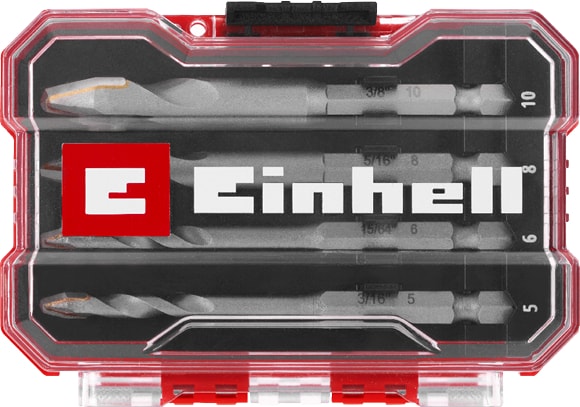 EİNHELL XS-CASE 4 Parça Seramik Ucu Seti (Özel Taşlanmış Karbür Plaka, Merkez Nokta, E 6.3 Şaft, Saklama Kutusu Dahil)