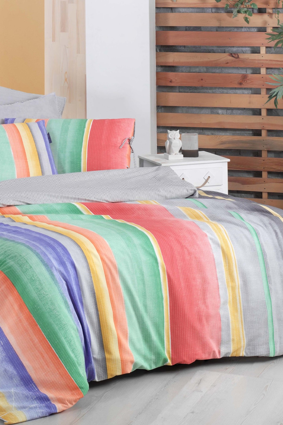 Moretti Multicolour Çift Kişilik %100 Pamuk Fancy Poplin Nevresim Takımı