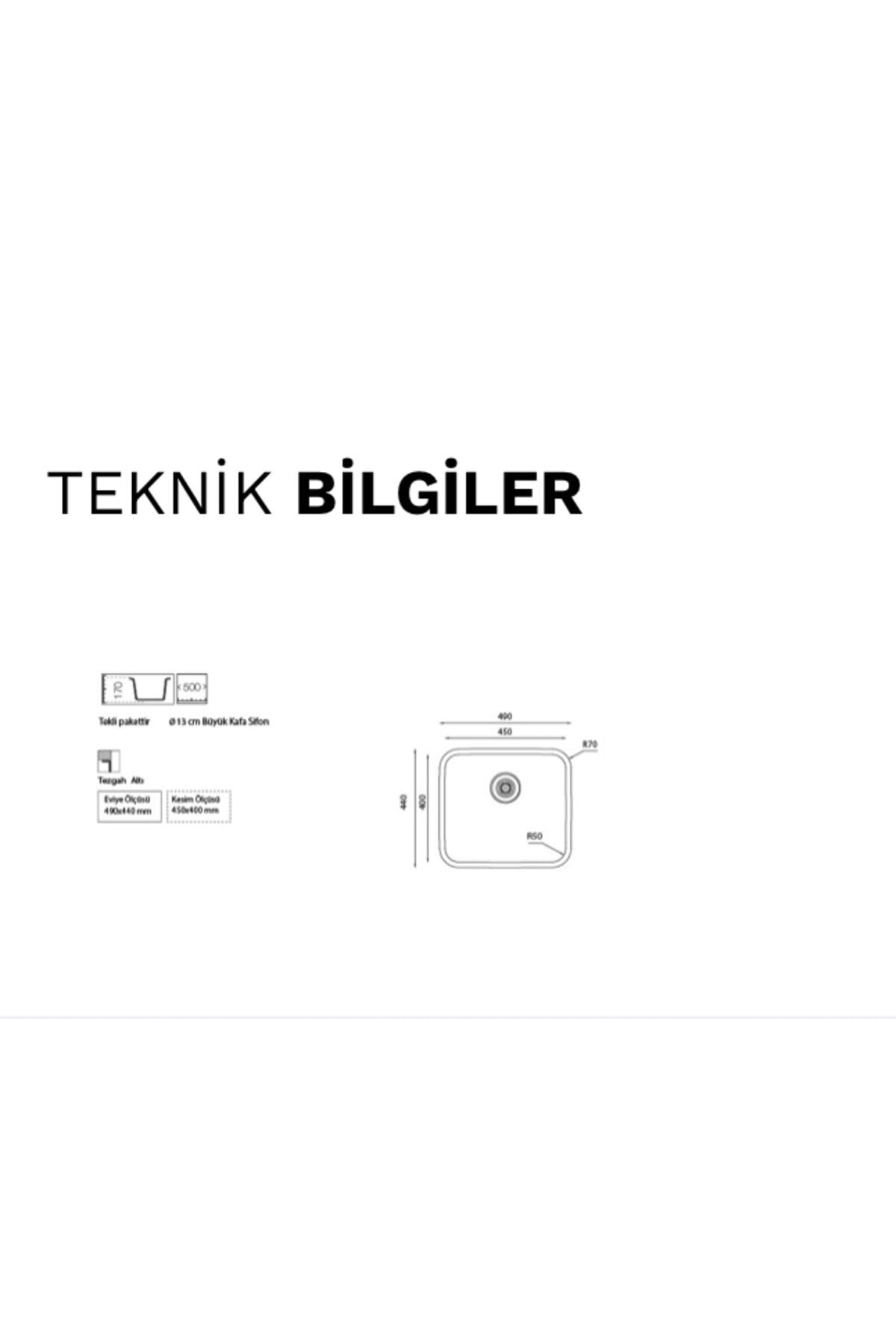 D450 Düz Tezgah Altı Eviye