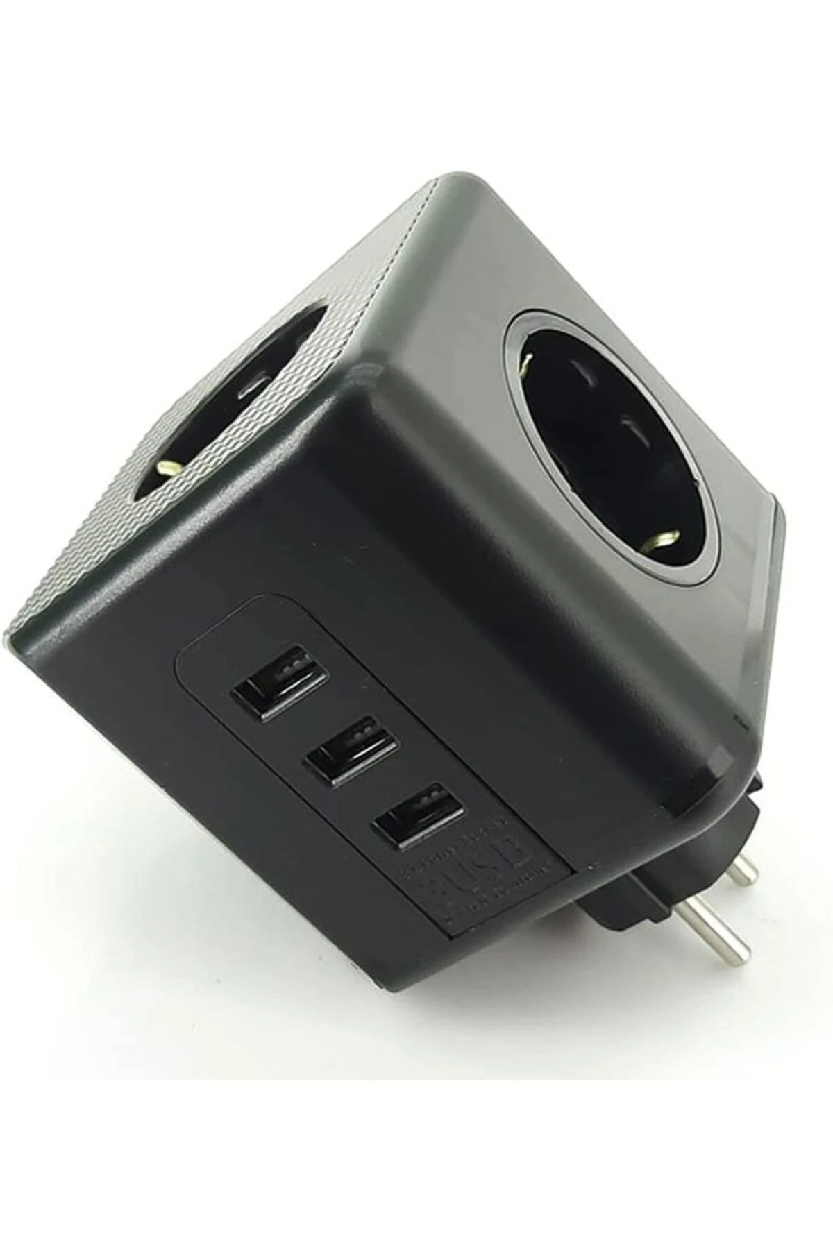 90° Köşeli Grup Priz Kablosuz Akım Korumalı Isıya Dayanıklı 3x Usb 3.0 3x Fiş Girişli 10A 2500W 3440