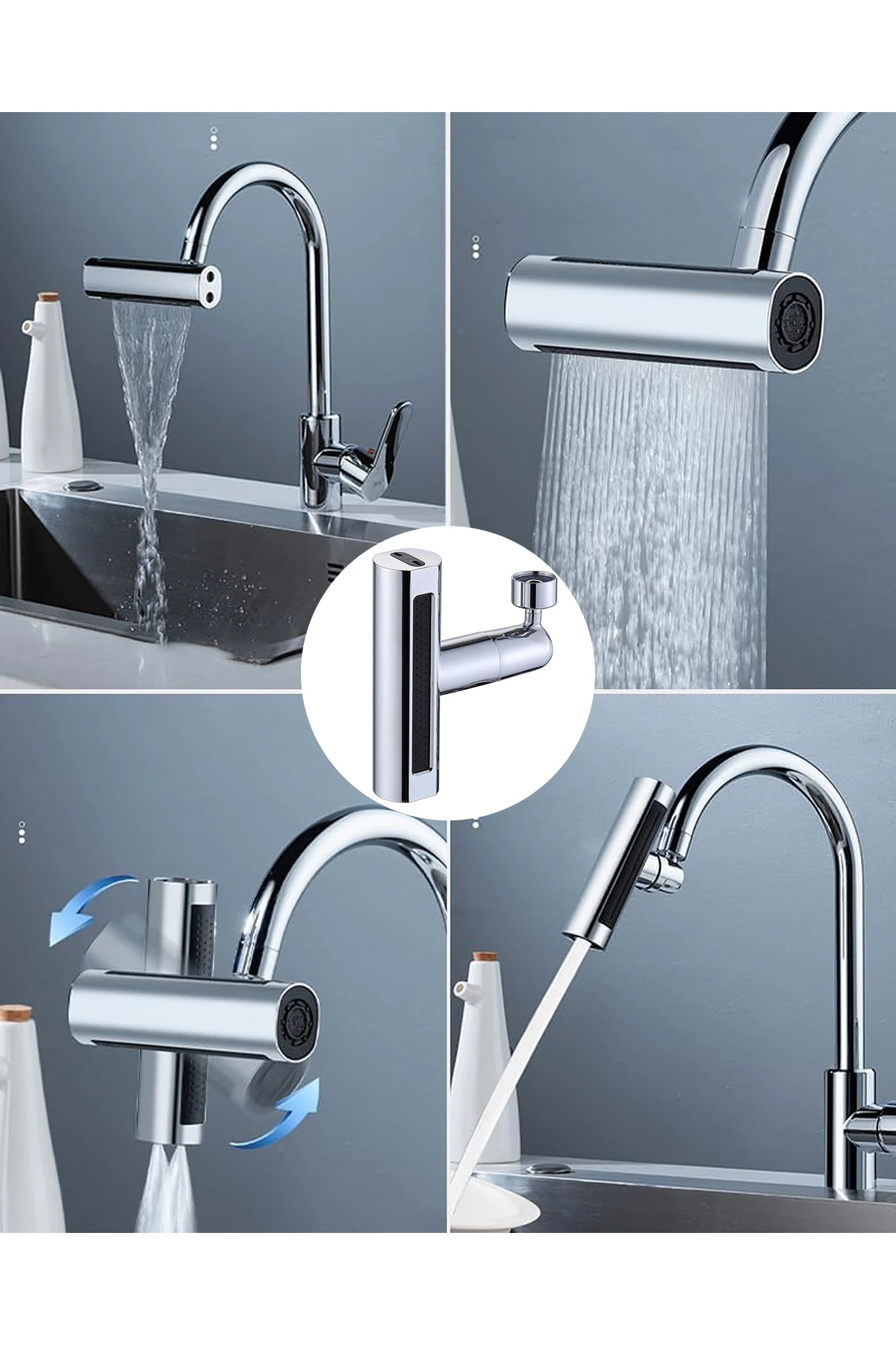 Akıllı Musluk Başlığı 4 Kademeli Ayarlanabilir Mutfak Armatür Lüx Lavabo Musluk Başlığı Yeni Nesil