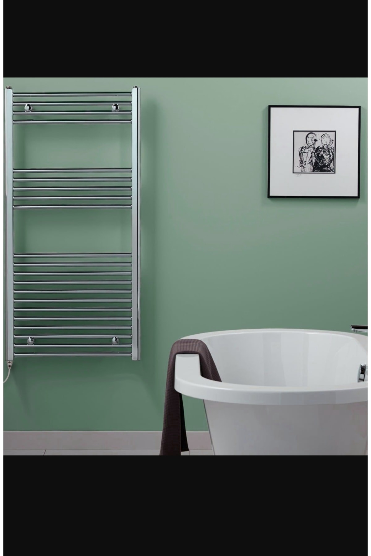 550X800 KROM TERMOSTATLI ELEKTRİKLİ HAVLUPAN ISITICI RADYATÖR 10 YIL GARANTİLİ