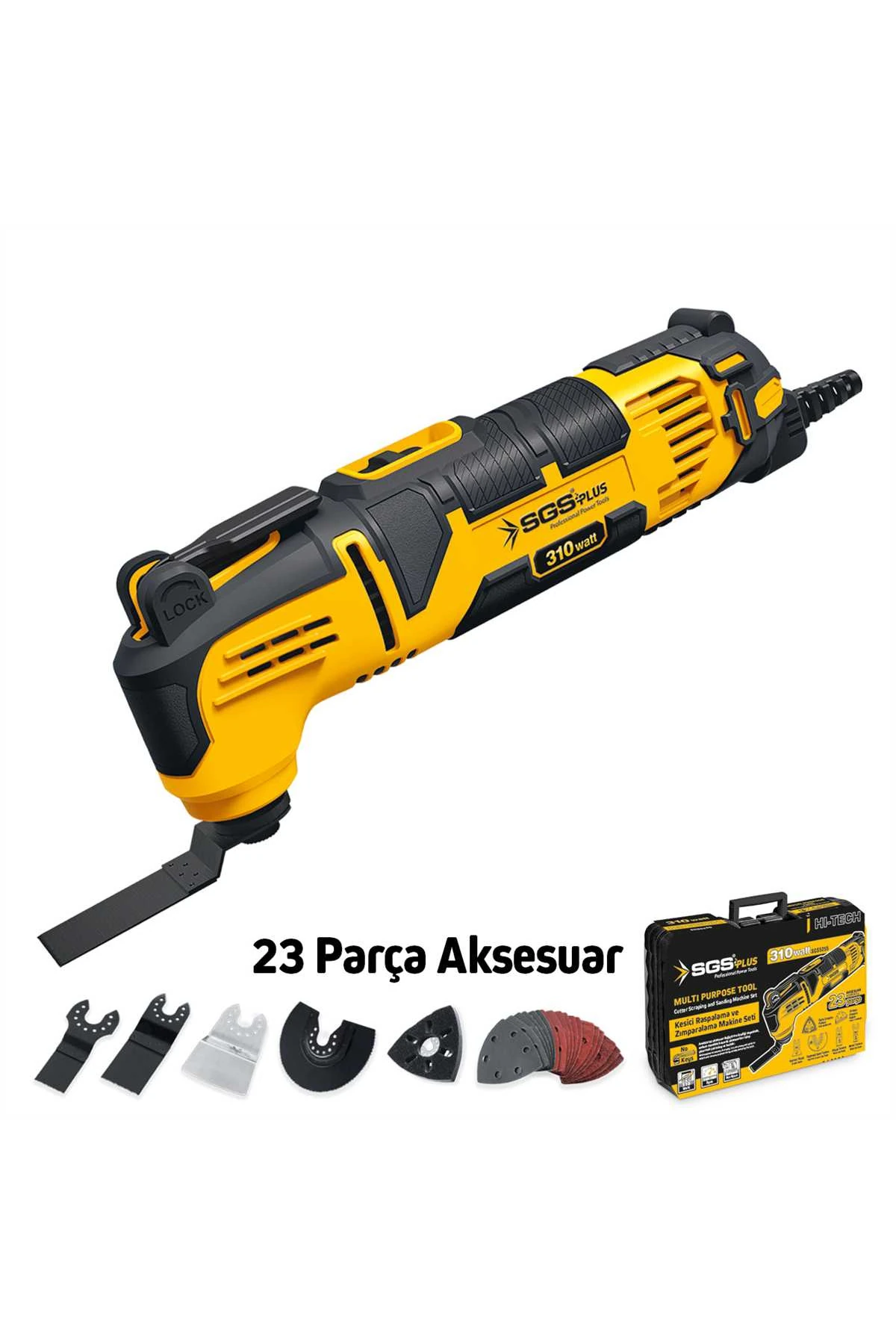 Sgs5255 - 23 Parça Kesici Raspalama Zımparalama Makine Seti 310 Watt - Metal Ahşap Derz Kazıyıcı Kes