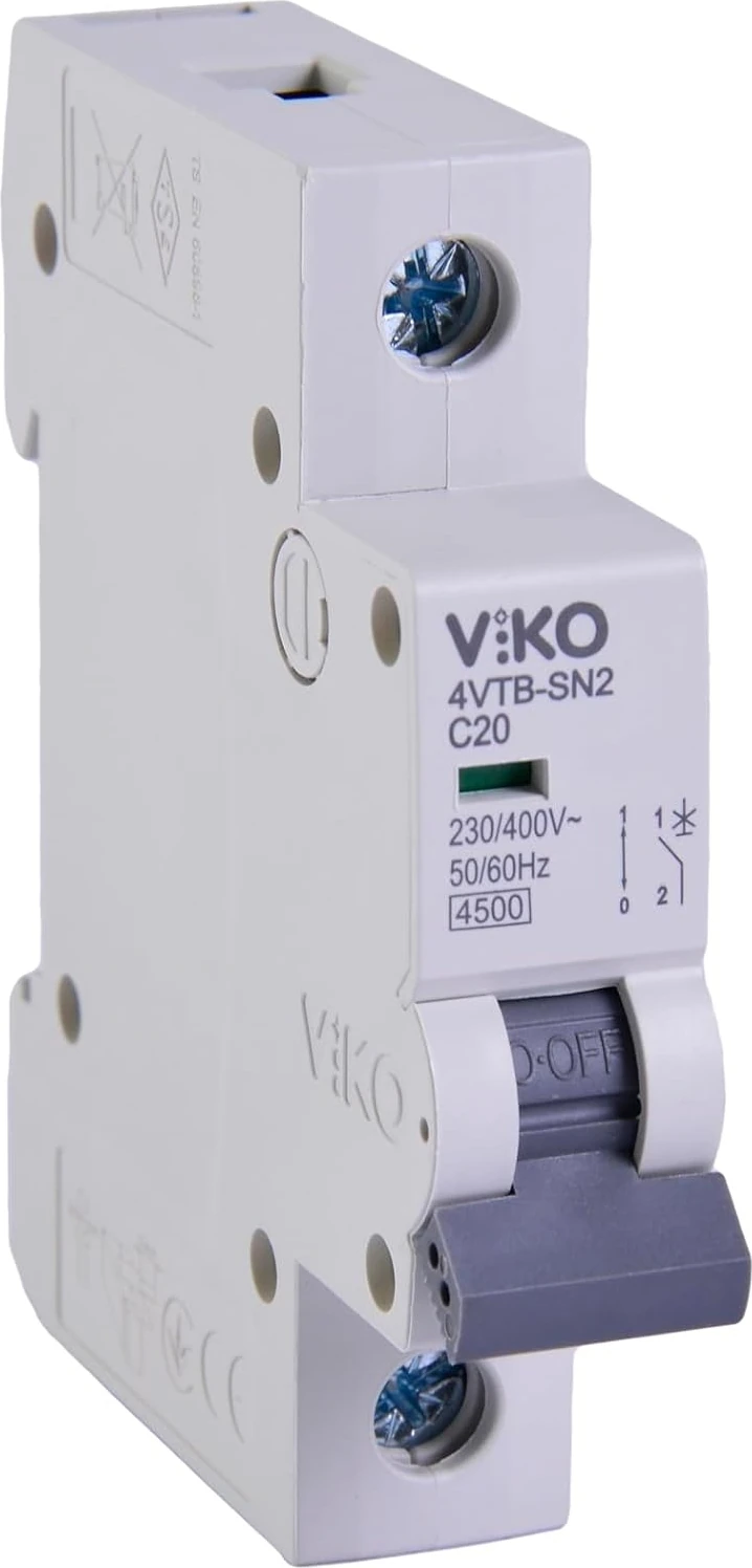 4VTB-1C20 Otomatik Sigorta 4,5ka C Tipi 1 Kutup 20A