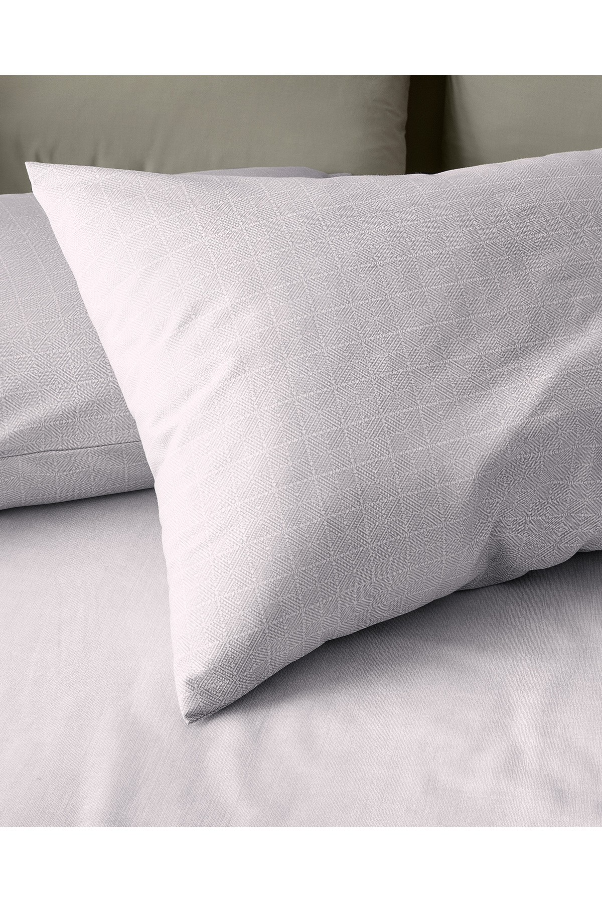 Odette King Size %100 Pamuk Ranforce Baskılı Nevresim Takımı - Gri