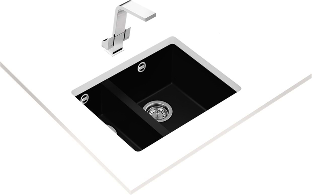 Square 560 Tg Black Granit Eviye