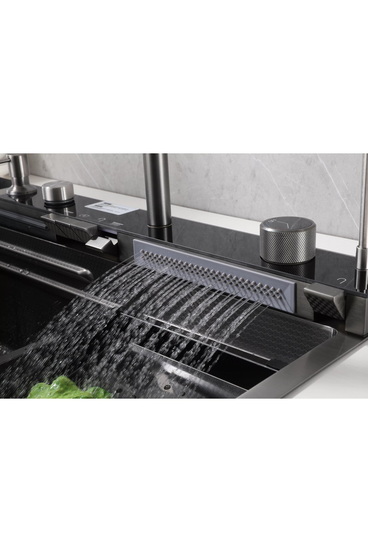 Teknolojik Akıllı 304 Paslanmaz Çelik Full Set Antasit Gri Piyano Tuşlu Evye Seti