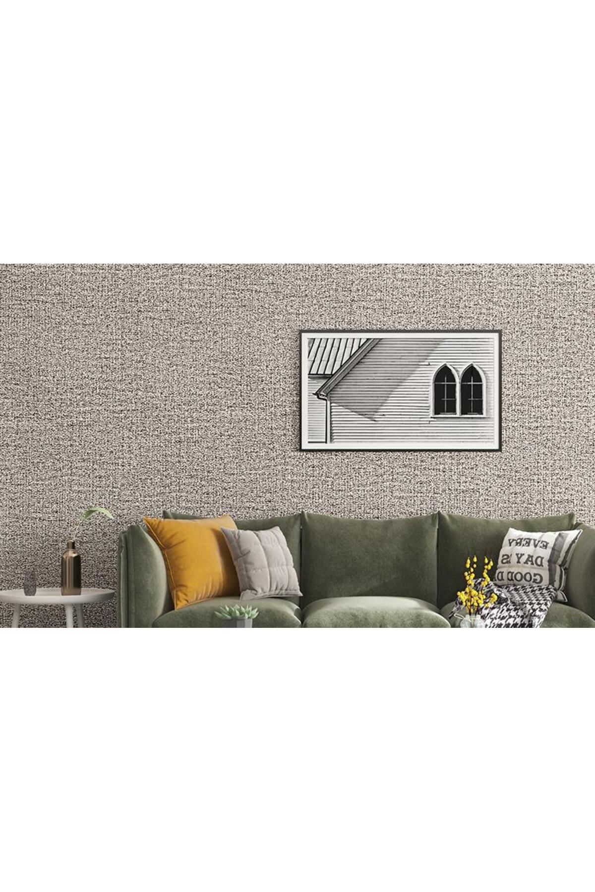 50x280 Cm (1,4M2) Keten Grisi Kendinden Yapışkanlı Duvar Kağıdı Dokulu Esnek Silinebilir