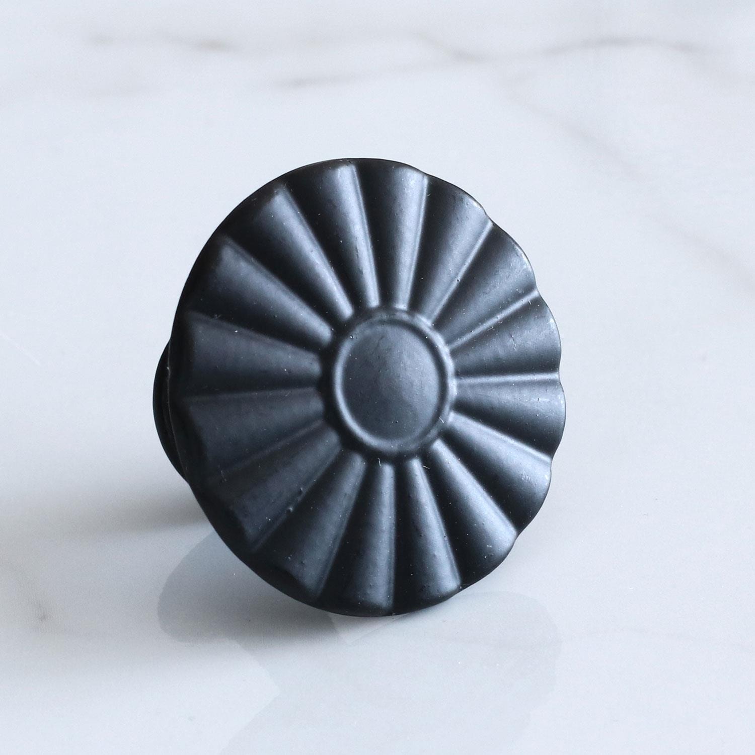 10 Adet Güneş Düğme Mat Siyah Kulp Mobilya Mutfak Dolabı Çekmece Dolap Kapak Kulpu Kulb Metal