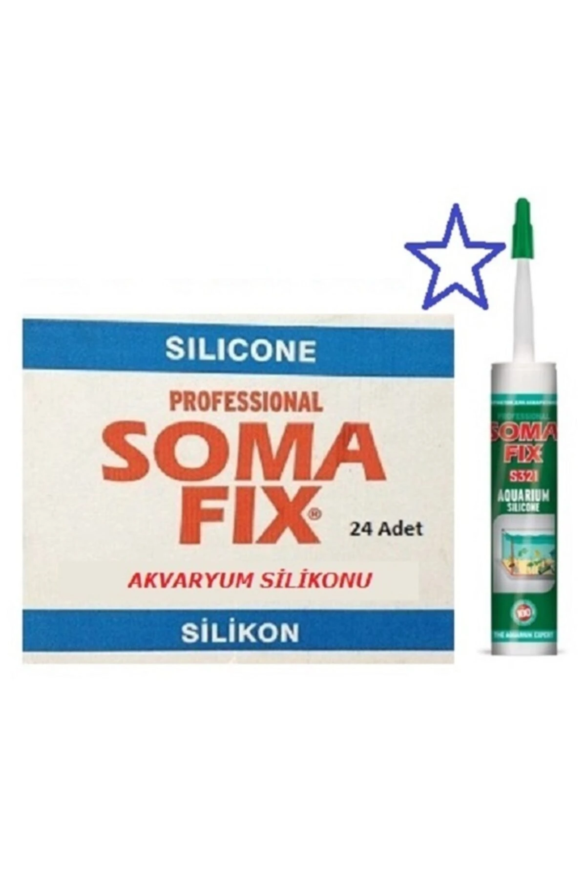 Şeffaf Akvaryum Silikonu 24 Adet 320gr