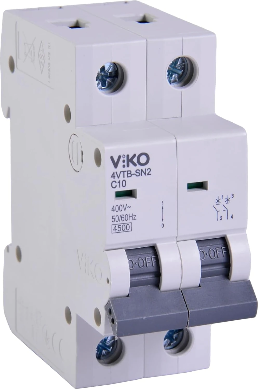 4VTB-2C10 Otomatik Sigorta 4,5ka C Tipi 2 Kutup 10A