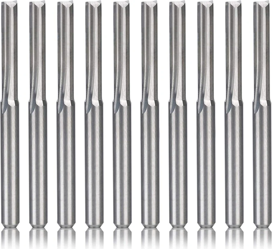 10 Adet 2 Flüt Cnc Freze Uçları 3.175MM Düz Yuvası Tungsten Çelik Freze Kesici Ahşap Plastik (Yurt Dışından)