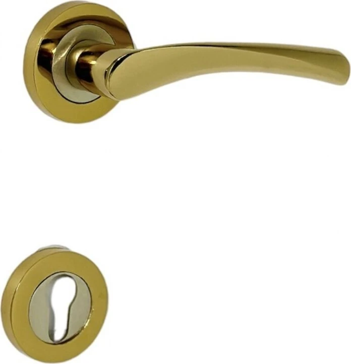 Çelik Kapı Kolu, Sağ Basar, Rozetli, Dayanıklı ve Şık Tasarım, 1 Adet