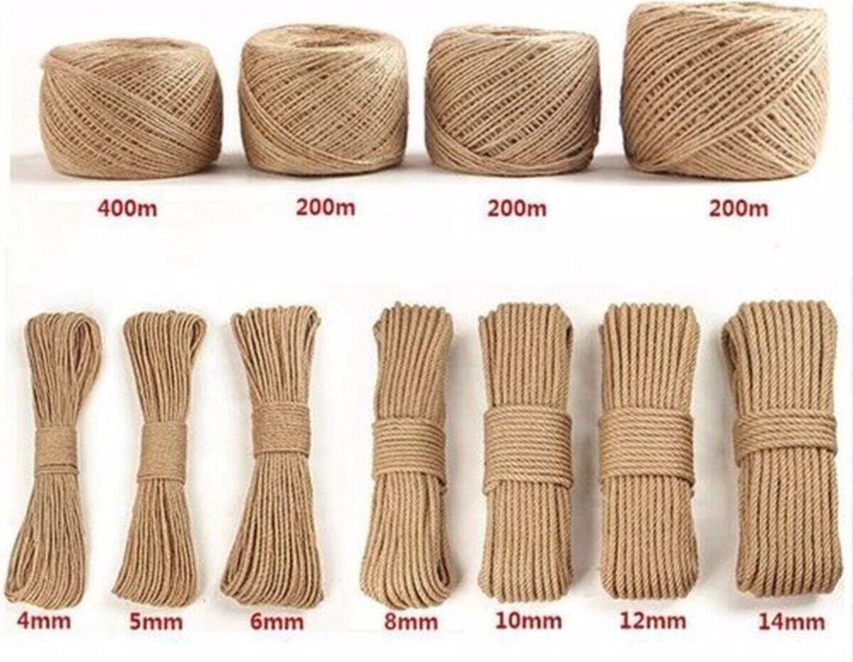 3 mm 100 Metre Jüt Halat Dekoratif Hasır Kendir Ip