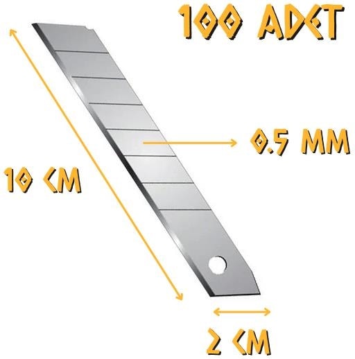 Maket Bıçağı Falçata Yedeği 18 x 0.5 Mm. - 100 Adet
