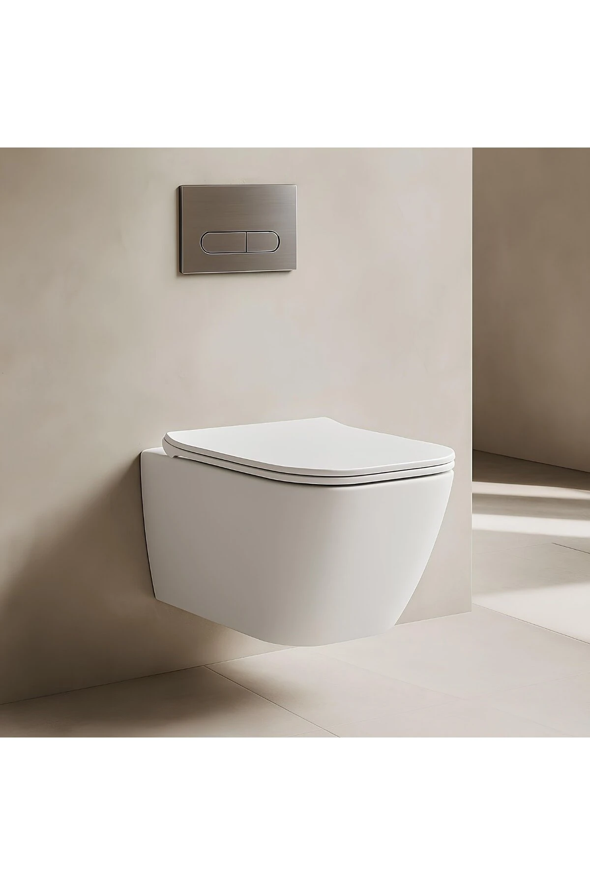 Luna Beyaz Kanalsız Asma Klozet LN5610, Nkp Lento Duroplast Yavaş Kapak