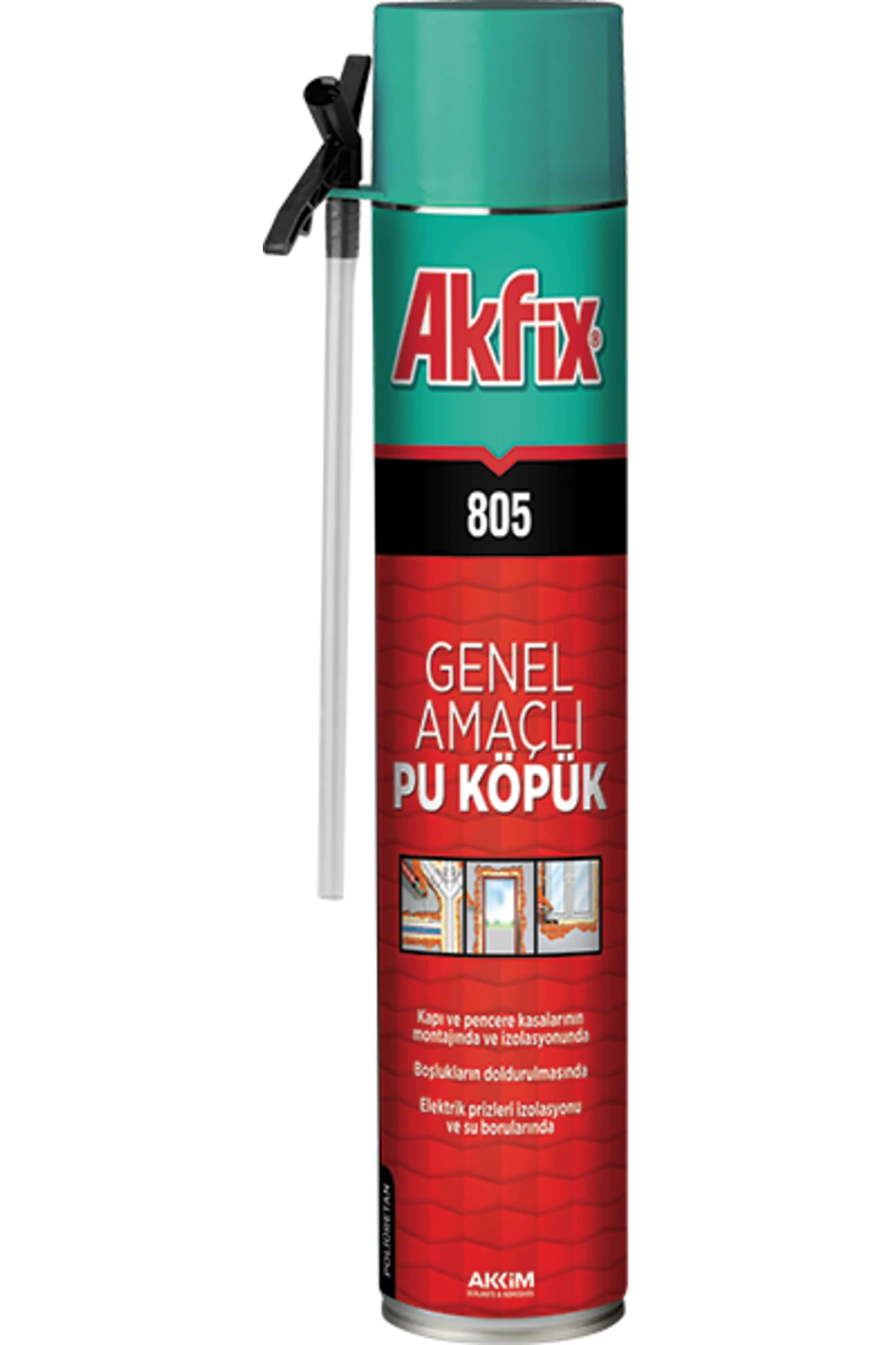 AKFİX 805 GENEL AMAÇLI POLİÜRETAN KAPI MONTAJ KÖPÜĞÜ 750 ml / 850 gr