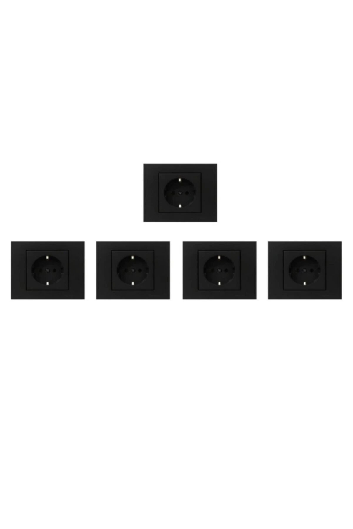 5 Adet Ovivo Grano Siyah Topraklı Priz 5'li Paket