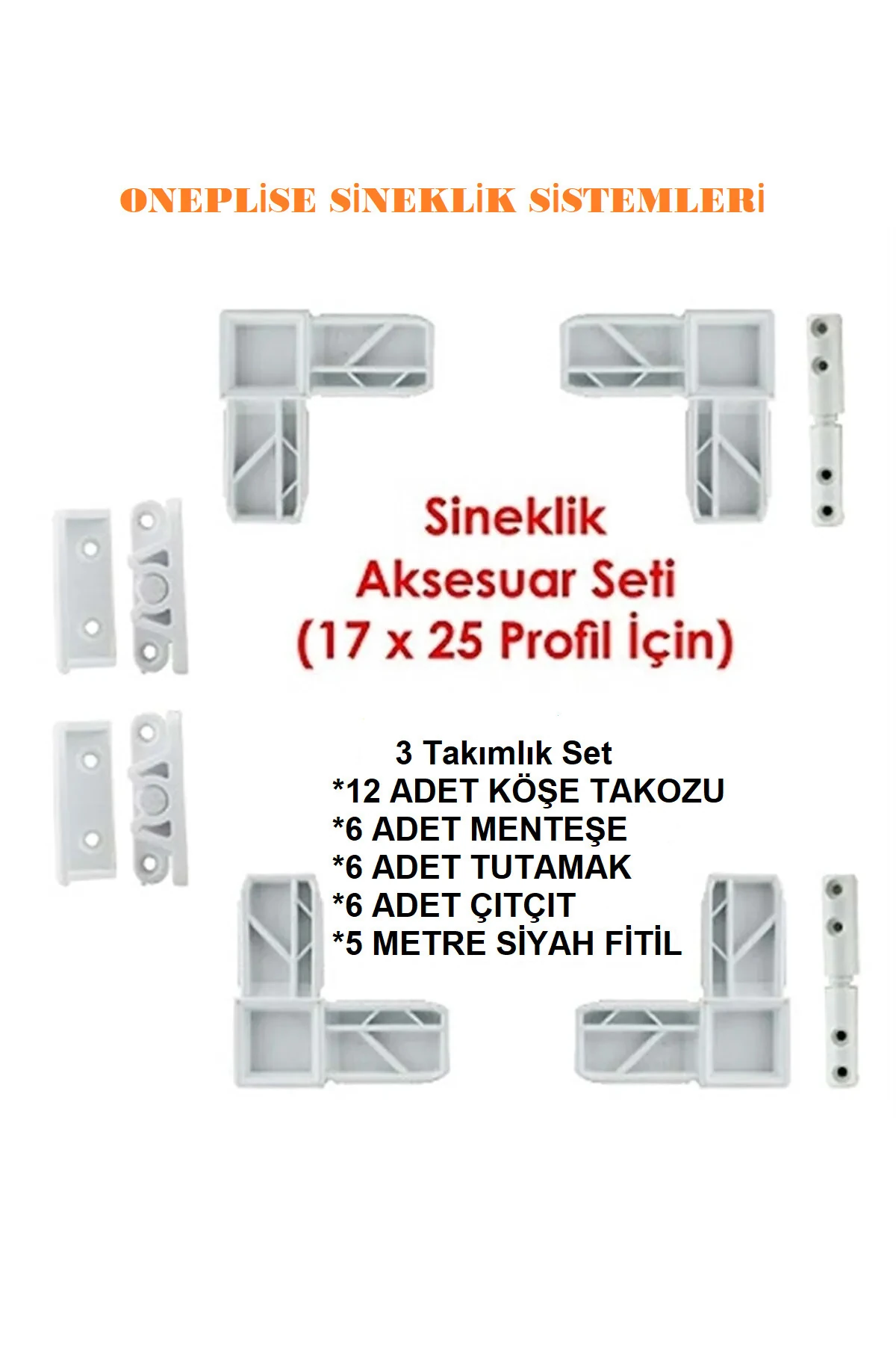 Beyaz Sineklik Aksesuar Set Kapı Pencere Sineklik Aksesuar Set Sineklik Tamirat 3 Takım