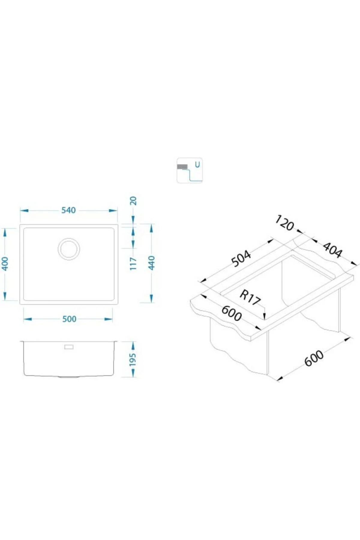 Blo -50/40 Tek Göz Granit Evye Siyah-beyaz-krem-antrasit-gri Bej (KREM)