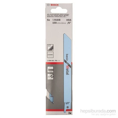 - Basic Serisi Metal İçin Tilki Kuyruğu Bıçağı S 918 Bf - 5'Li Paket