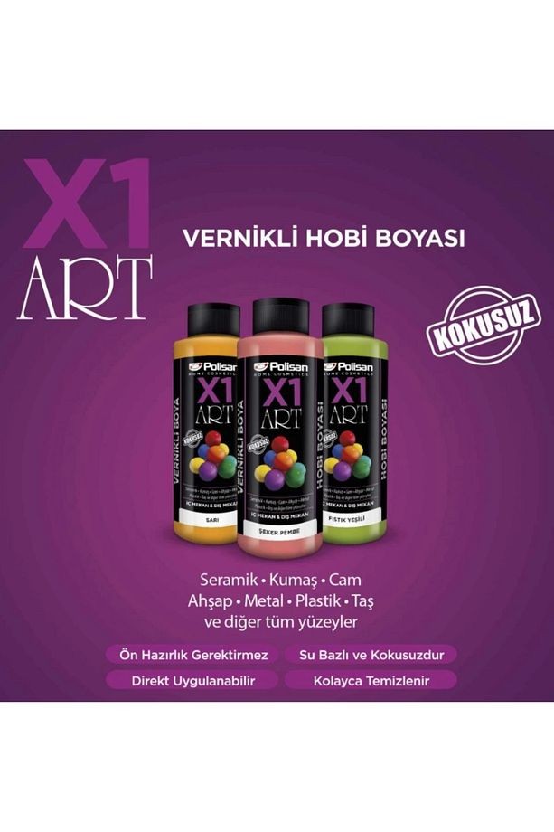 X1 Art Vernikli Sarı Hobi Boyası 120 Ml