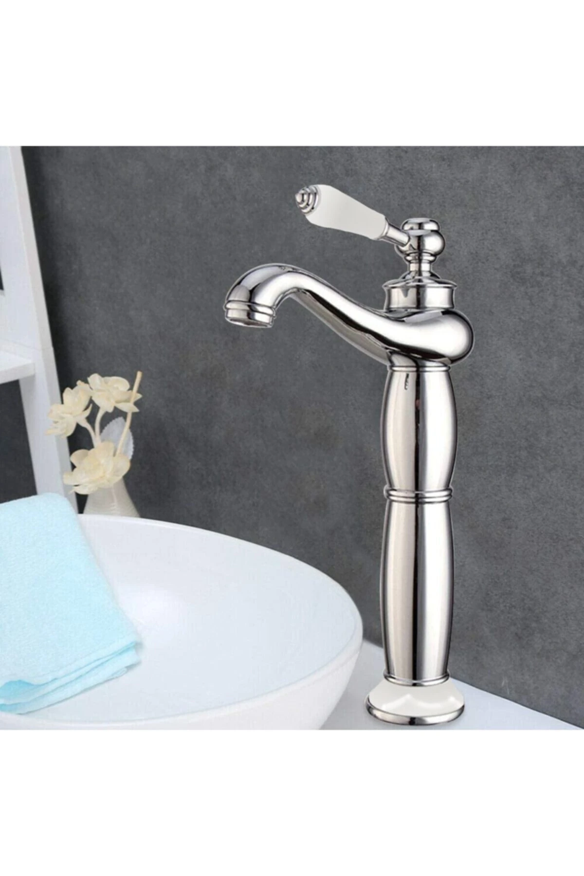 Yüksek Çanak Rustik Lavabo Bataryası Vintage Ksl100