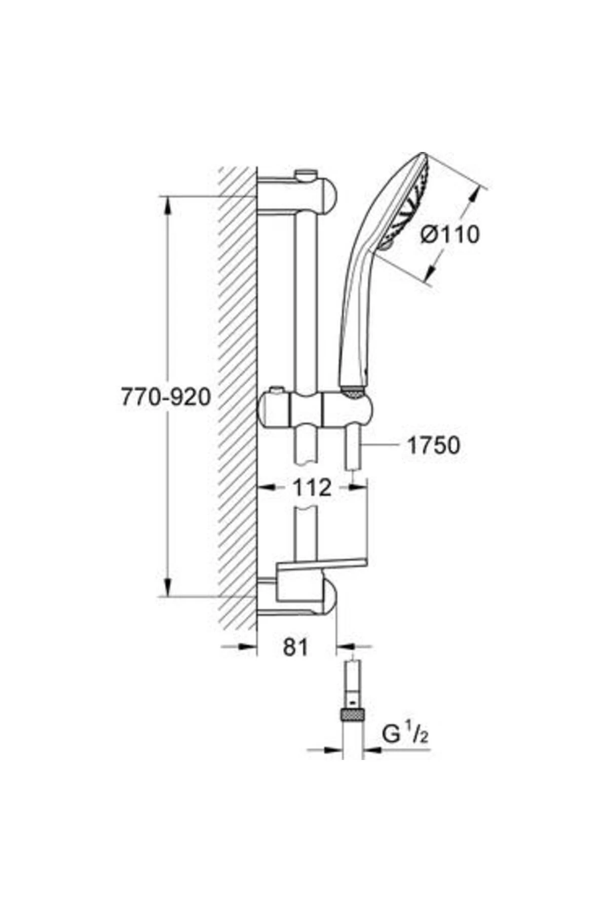 Euphoria 110 Massage Sürgülü Duş Seti 3 Akışlı 27226al1