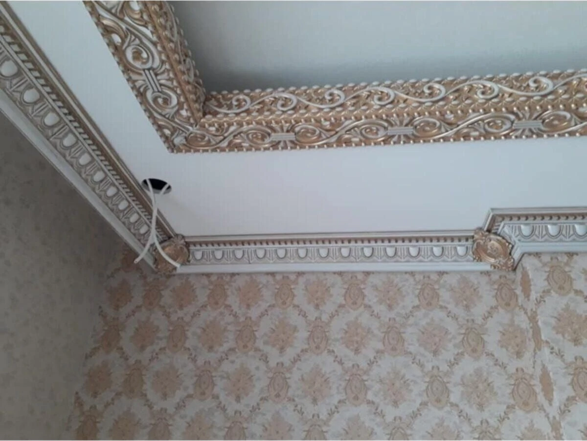 Gri Boyanabilir Saray Tavan Çıta Bordür 8cm x 100CM, Şık ve Kolay Uygulamalı Dekorasyon.