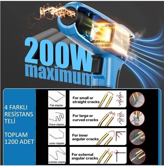 200 Watt 1200 Adet Tel Tampon Plastik Parça Tamir Kaynak Makinesi