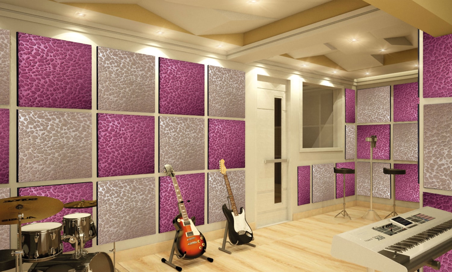 Bej Embos Keçe Ses ve Isı Yalıtım Paneli 40X40 cm