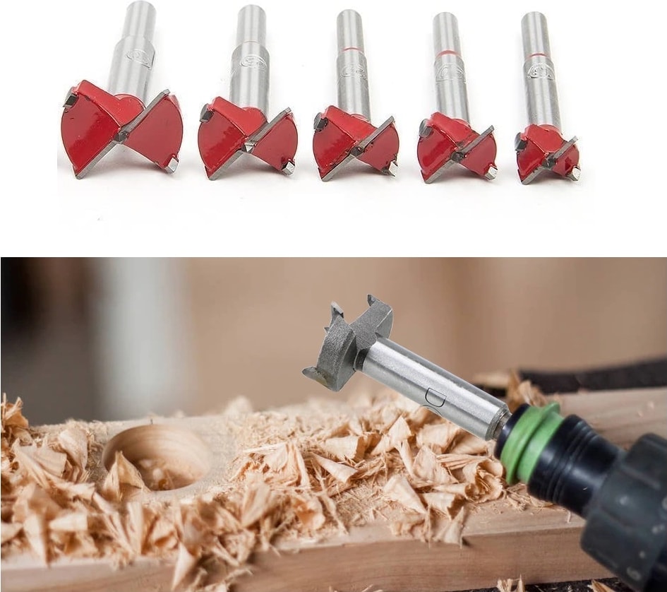 BOSCH Ahşap Matkap Freze Uç Seti 5 Parça 15 mm 20 mm 25 mm 30 mm 35 mm Saklama Kutulu Tas Menteşe Mum Yuva Açma