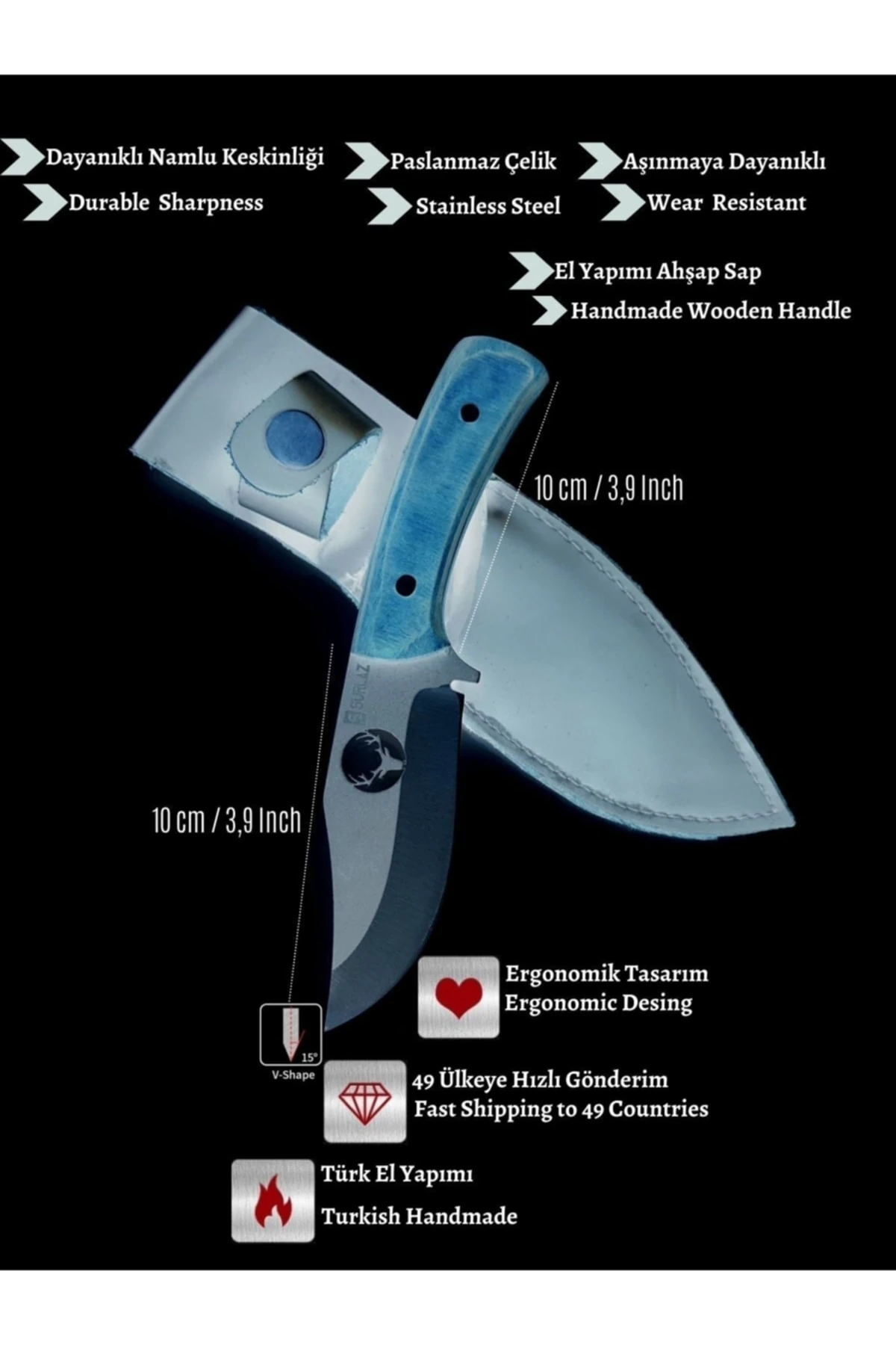 Kamp Baltası Outdoor Bıçak 2 Parça Set Kampçı Bıçak Seti