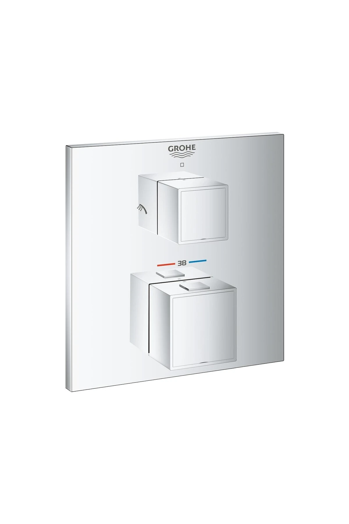 Grohtherm Cube Termostatik Banyo Duş Bataryası 2 çıkışlı divertörlü- 24154000