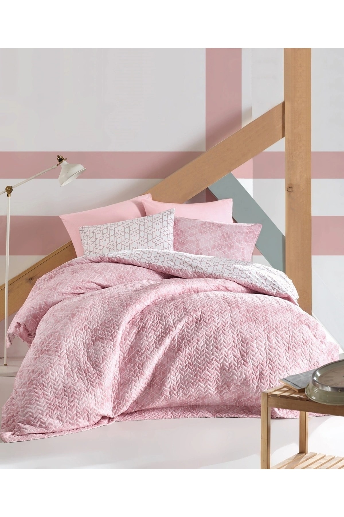 Ranforce Çift Kişilik Uyku Seti Best Pembe