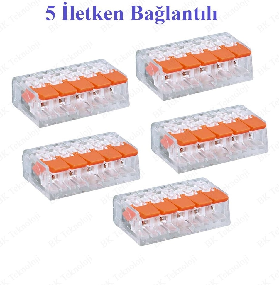 5 İletken Bağlantılı Çok Amaçlı Tırnaklı Buat Klemens - 5 Adet