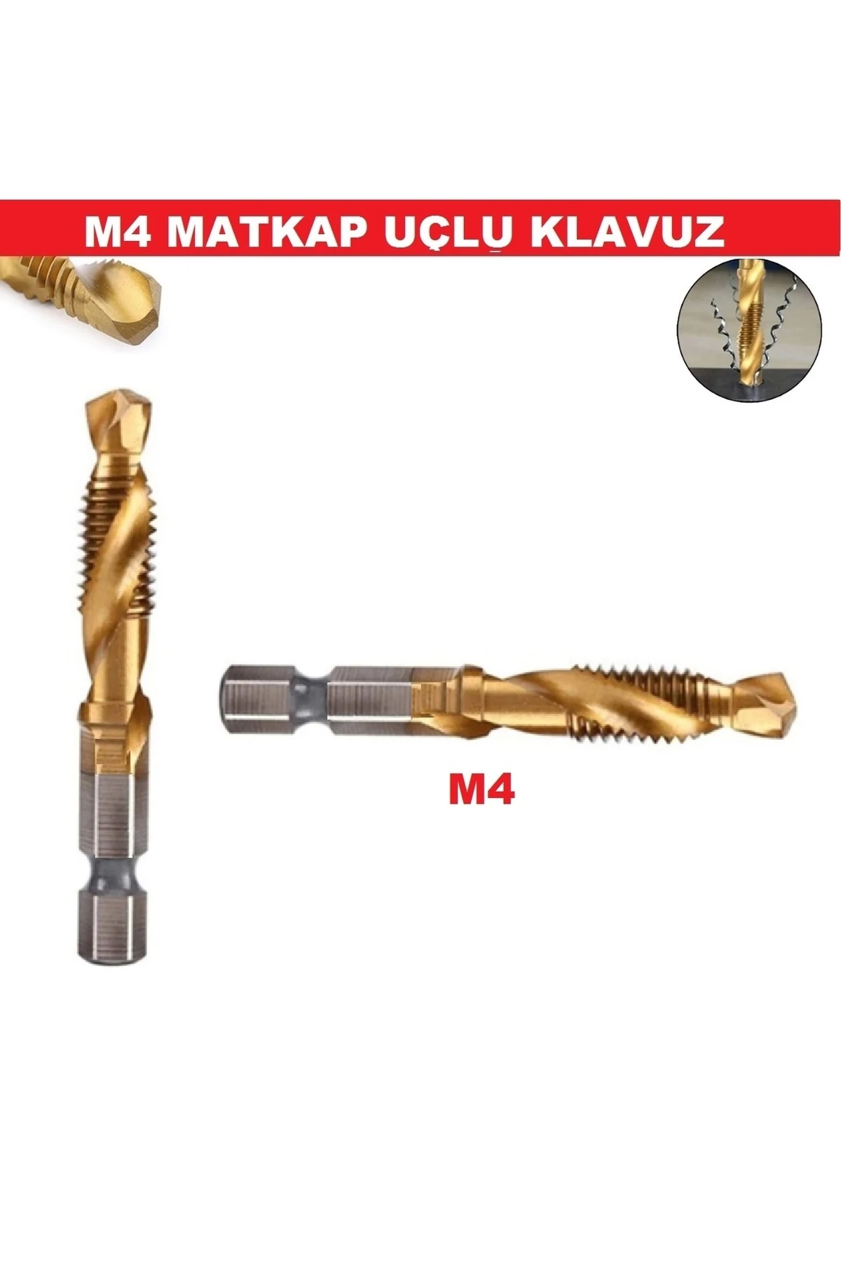 Klavuz 1/4 Bıts Kendinden Matkap Uçlu M4 Hss Titanyum