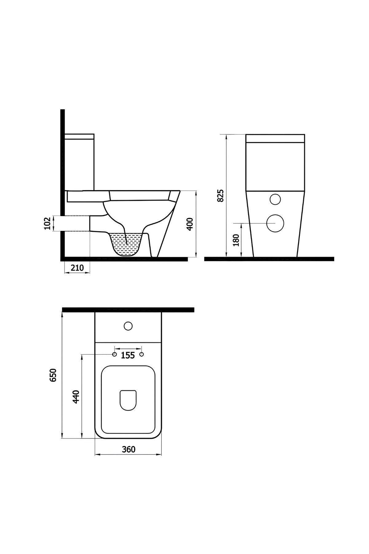 Loft Kanallı Duvara Sıfır Klozet 5822 (LOF.K022), Loft Yavaş Kapak 7420