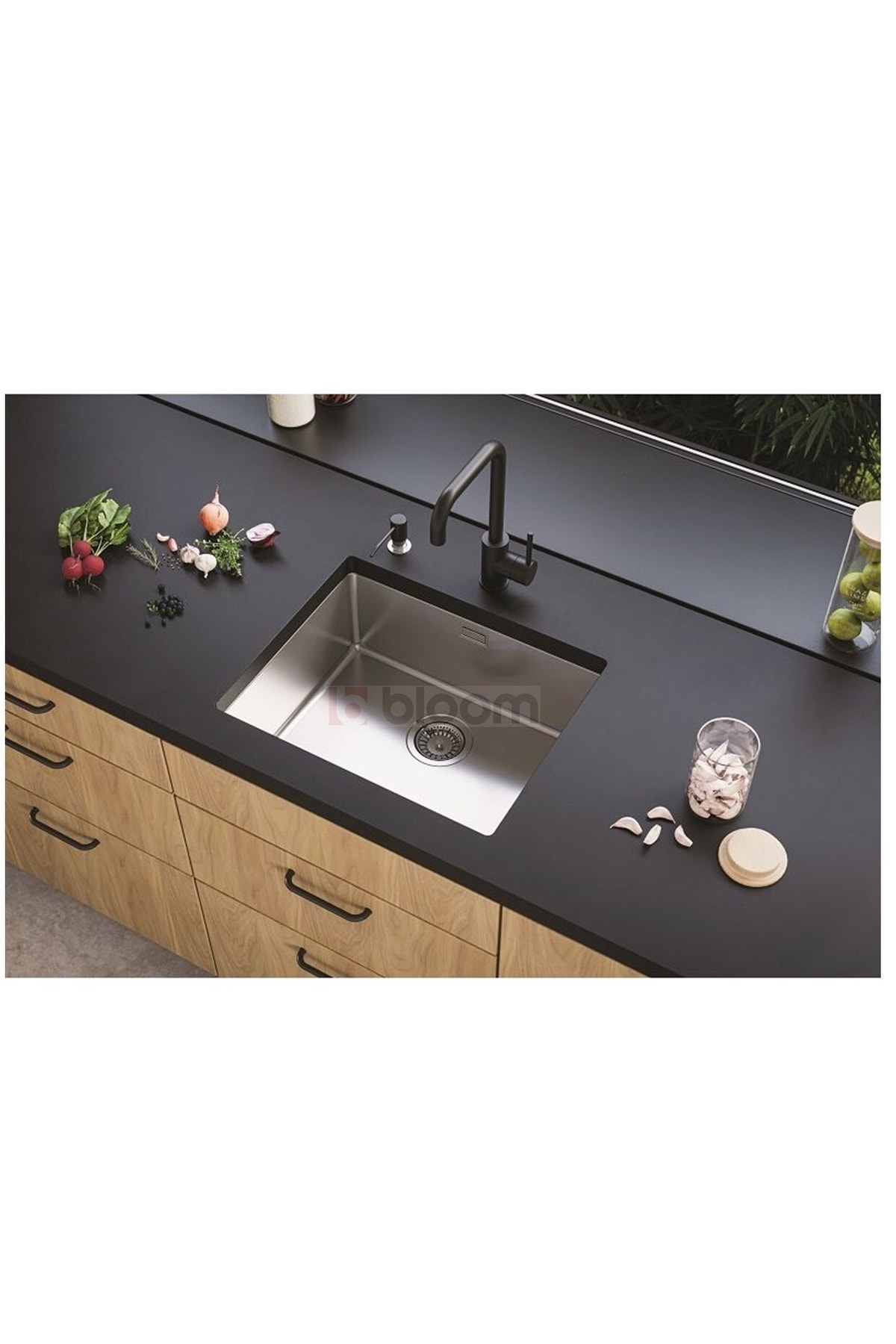 Avva 1 Gözlü 40 x 50 cm Paslanmaz Çelik Evye 1 mm Kalınlık Düz İnox